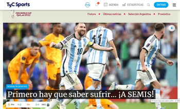 Así tituló Tyc Sports ante la victoria argentina